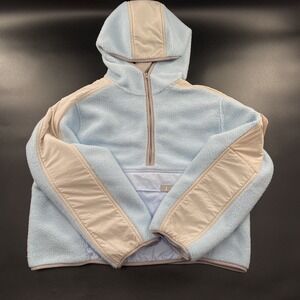 Nike Air Jordan Cozy Cropped Fleece Hoodie Loose Fit Women's L UNC Blue NWT‎